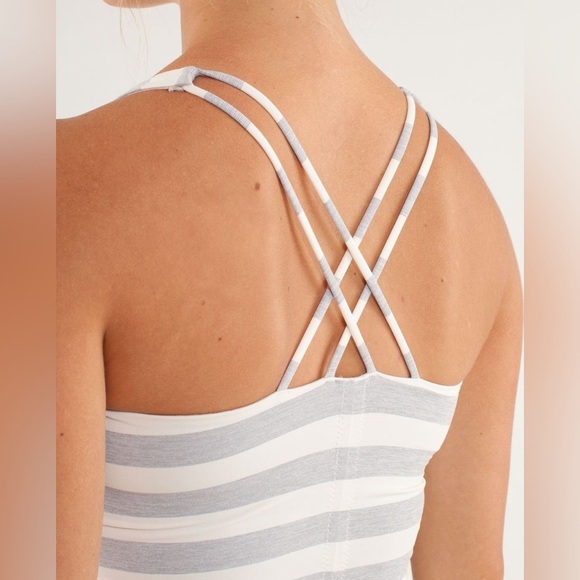 Lululemon Free To Be Tank Micro Macro Polar Cream Silver Slate Women Size 6 - Picture 2 of 12